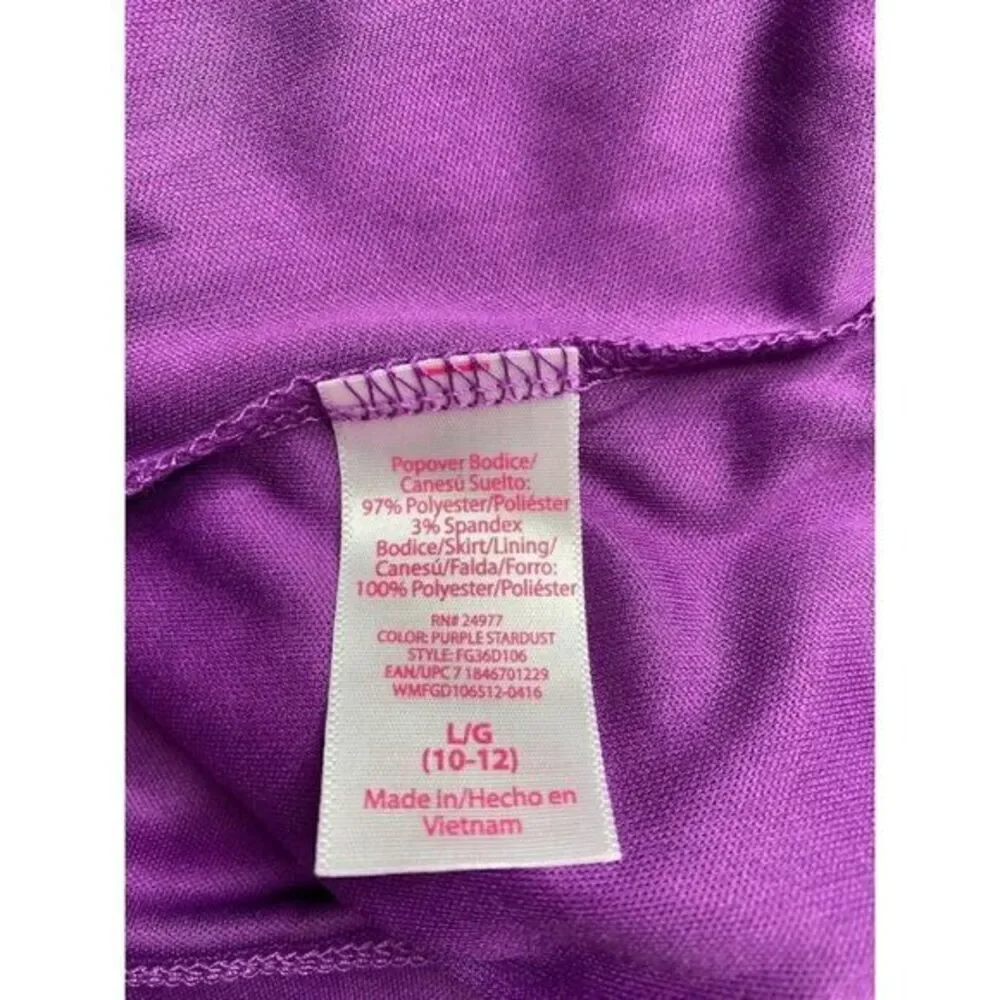Girls Dress Lot of 2 Purple Chevron and Solid Blue T Shirt Dress Large 10/12 NEW